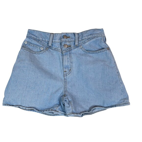Madewell The Mom Jean Shorts Women’s Size 24 Light Wash High Rise Double Button - Picture 1 of 8